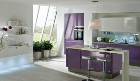 Cuisine moderne violet brilland